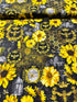 Queen Bee - Sunflower Allover Black Yardage
