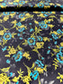 Midnight Garden - Large Floral Teal Yardage