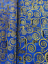 Gustav Klimt - Swirls Cobalt Gold Metallic Yardage