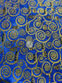 Gustav Klimt - Swirls Cobalt Gold Metallic Yardage
