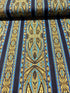 Casablanca - Border Bright Teal fabric by Jinny Beyer for RJR Fabrics with ornate teal and navy border design on 100% cotton.