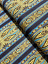 Casablanca - Border Bright Teal fabric by Jinny Beyer for RJR Fabrics with ornate teal and navy border design on 100% cotton.