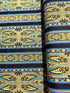 Casablanca - Border Bright Teal fabric by Jinny Beyer for RJR Fabrics with ornate teal and navy border design on 100% cotton.