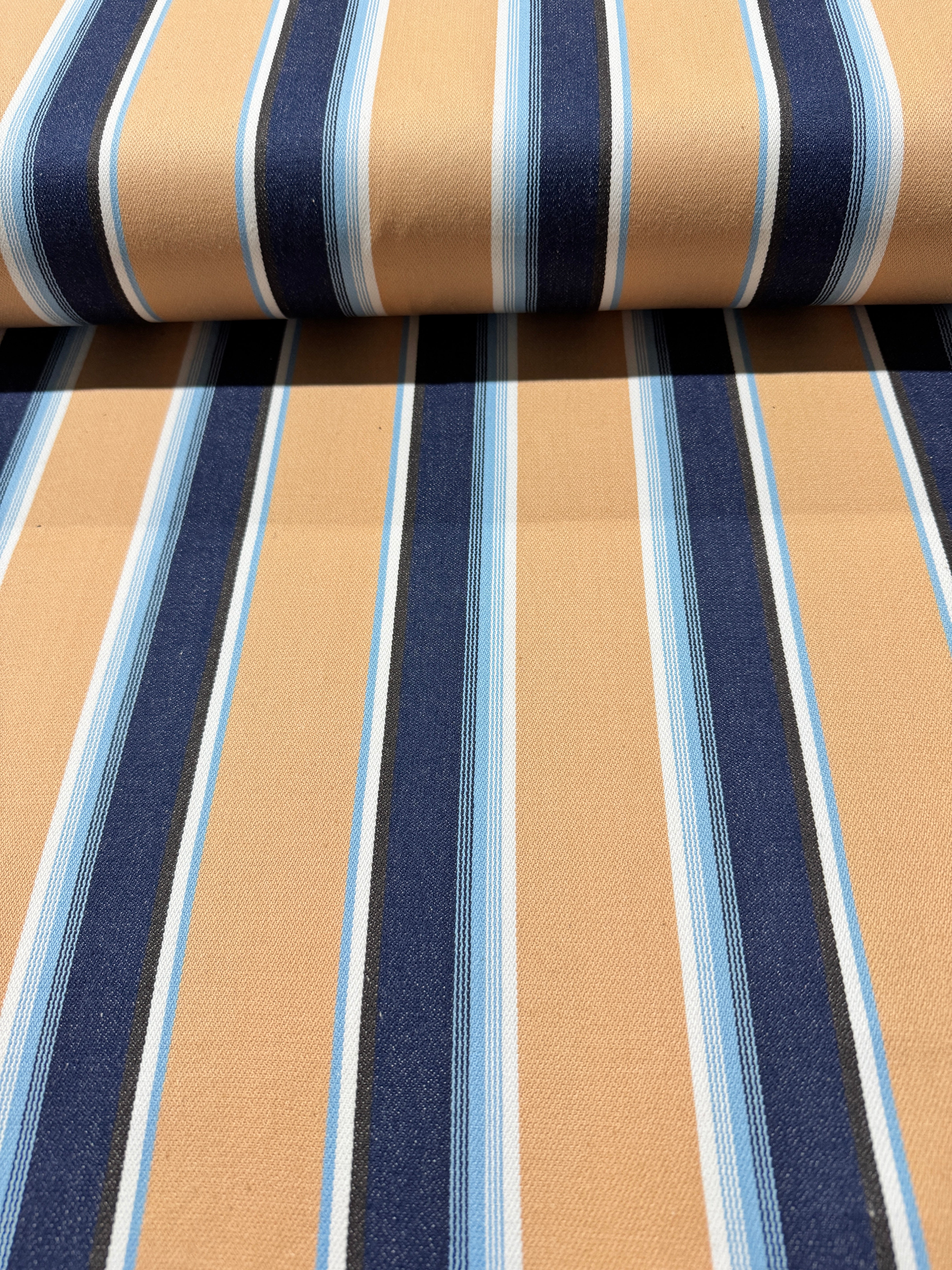 Serape Stripes Deluxe - Dobby Weave Beige fabric by Studio RK for Robert Kaufman, 100% cotton with subtle textured stripes and a southwestern look.