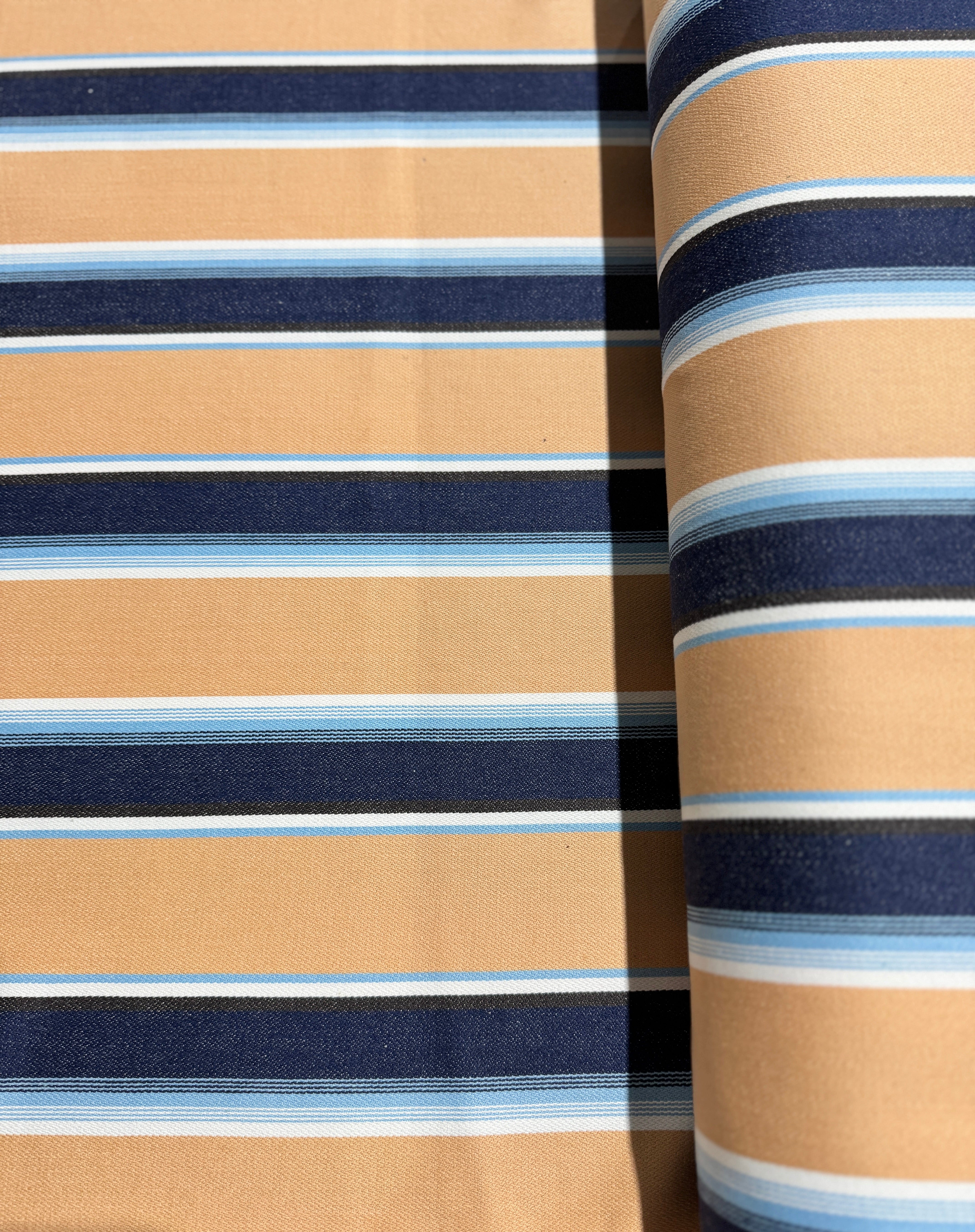 Serape Stripes Deluxe - Dobby Weave Beige fabric by Studio RK for Robert Kaufman, 100% cotton with subtle textured stripes and a southwestern look.