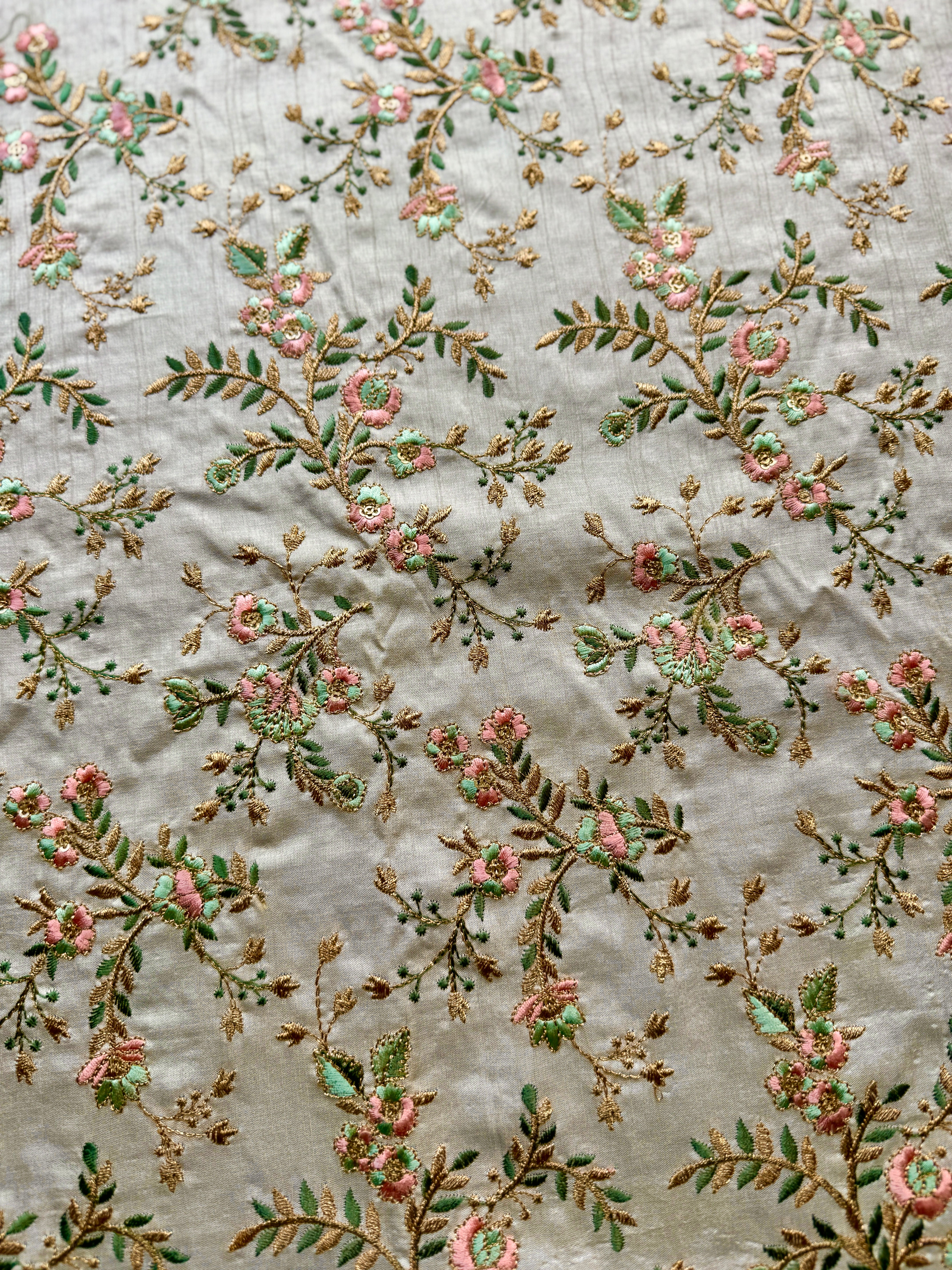Bangalore Silk Embroidered Fabric with Sequins - Remnant
