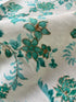Teal Artificial Silk Screen Print with Gold Thread Embroidery/Lustrous Fabric
