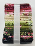 Bouquet of Roses Flannel Fat Quarter Bundle by A Flowerhouse Collection for Robert Kaufman featuring 20 coordinating floral flannel fat quarters in burgundy, pink, ivory, green, and charcoal tones.