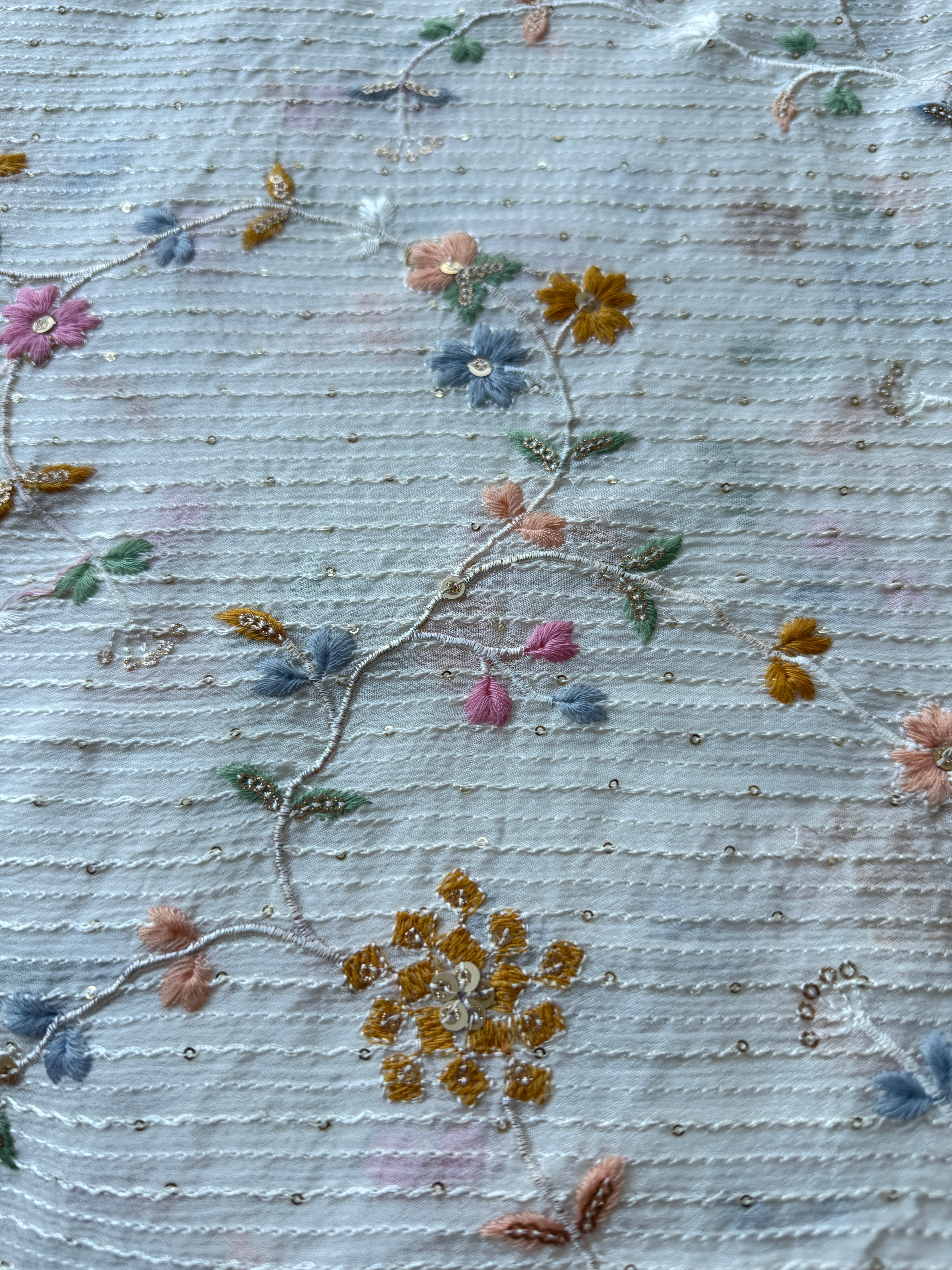 Embroidered Georgette With Sequins And Thread Embroidery