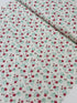 Pink roses and rosebuds with mint gingham accents scattered across a coconut cream background, Sugar Bloom Gingham Garden Coconut cotton fabric.