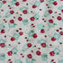 Pink roses and rosebuds with mint gingham accents scattered across a coconut cream background, Sugar Bloom Gingham Garden Coconut cotton fabric.