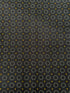 Gray stitched circles and tiny golden dots scattered across a black background, Rings of Dots Black fabric from the Harvest Moon collection by Andover Fabrics.