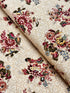 Vintage floral cotton fabric featuring colorful bouquet medallions on a cream foulard background, Marseille collection by Dover Hill for Benartex.