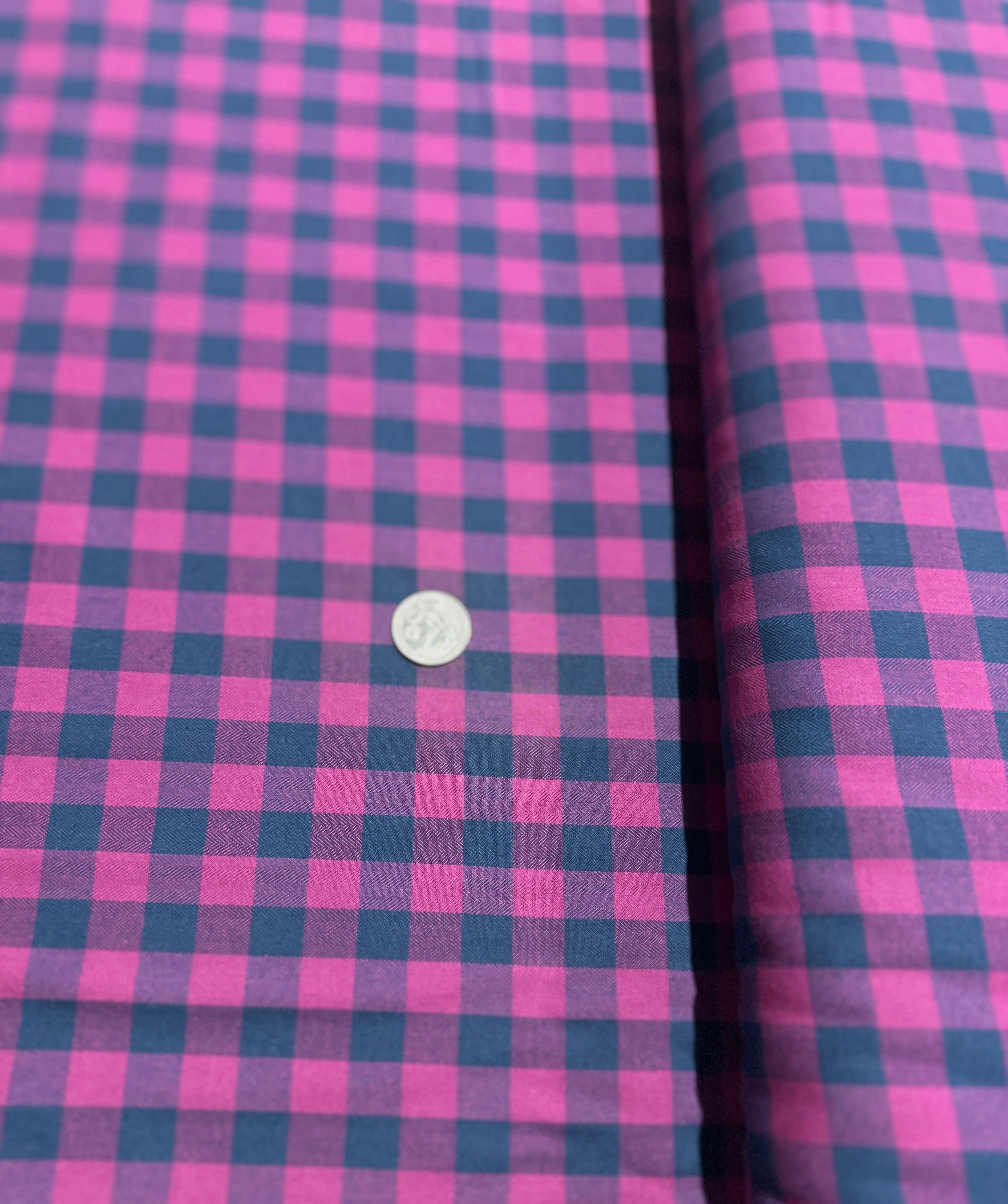 Porto Flannel-Gingham - Magenta Flannel Yardage