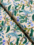 Vintage Garden - Peacock - Cream Metallic Yardage