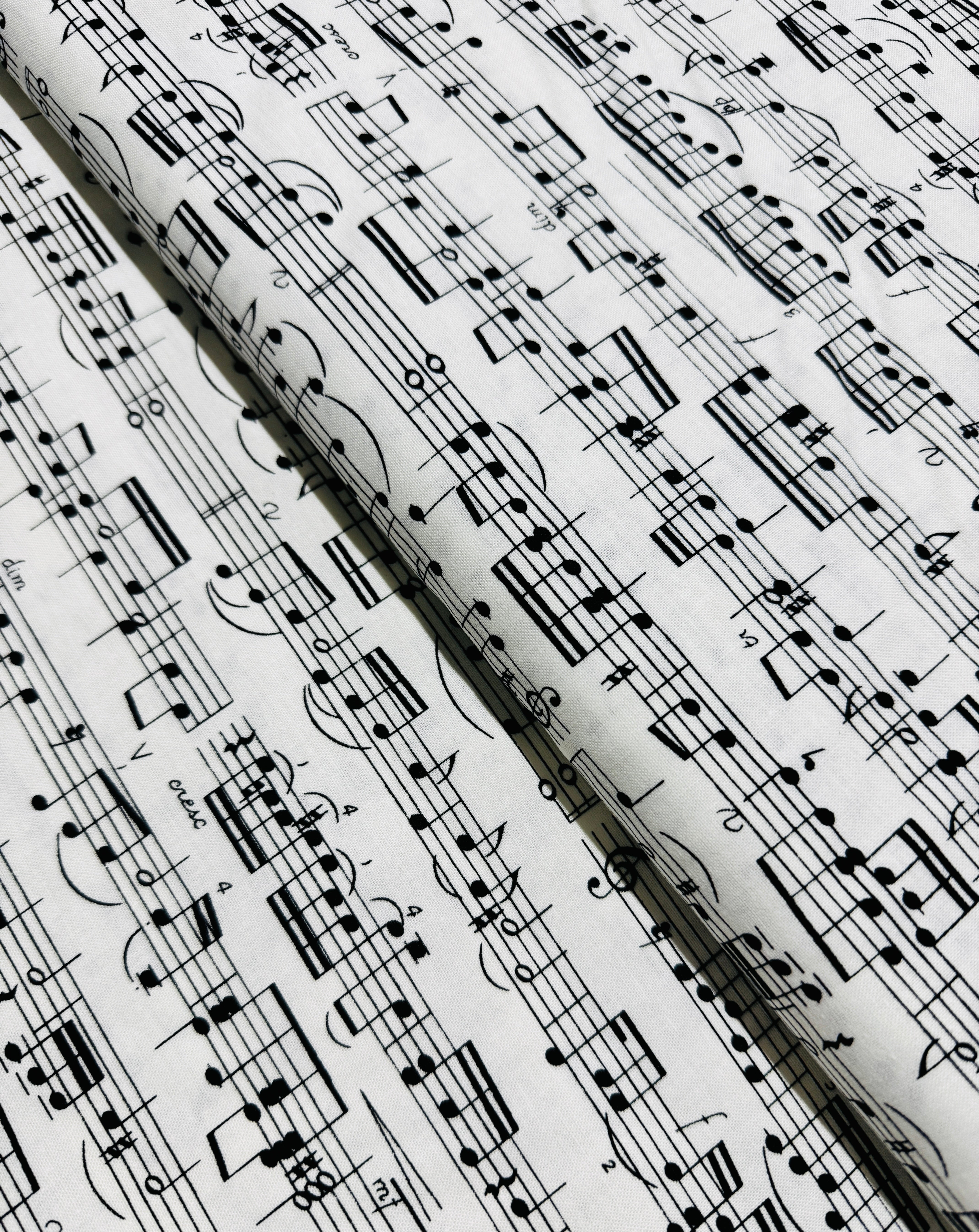 Music - Staff Lines and Note Cream Yardage