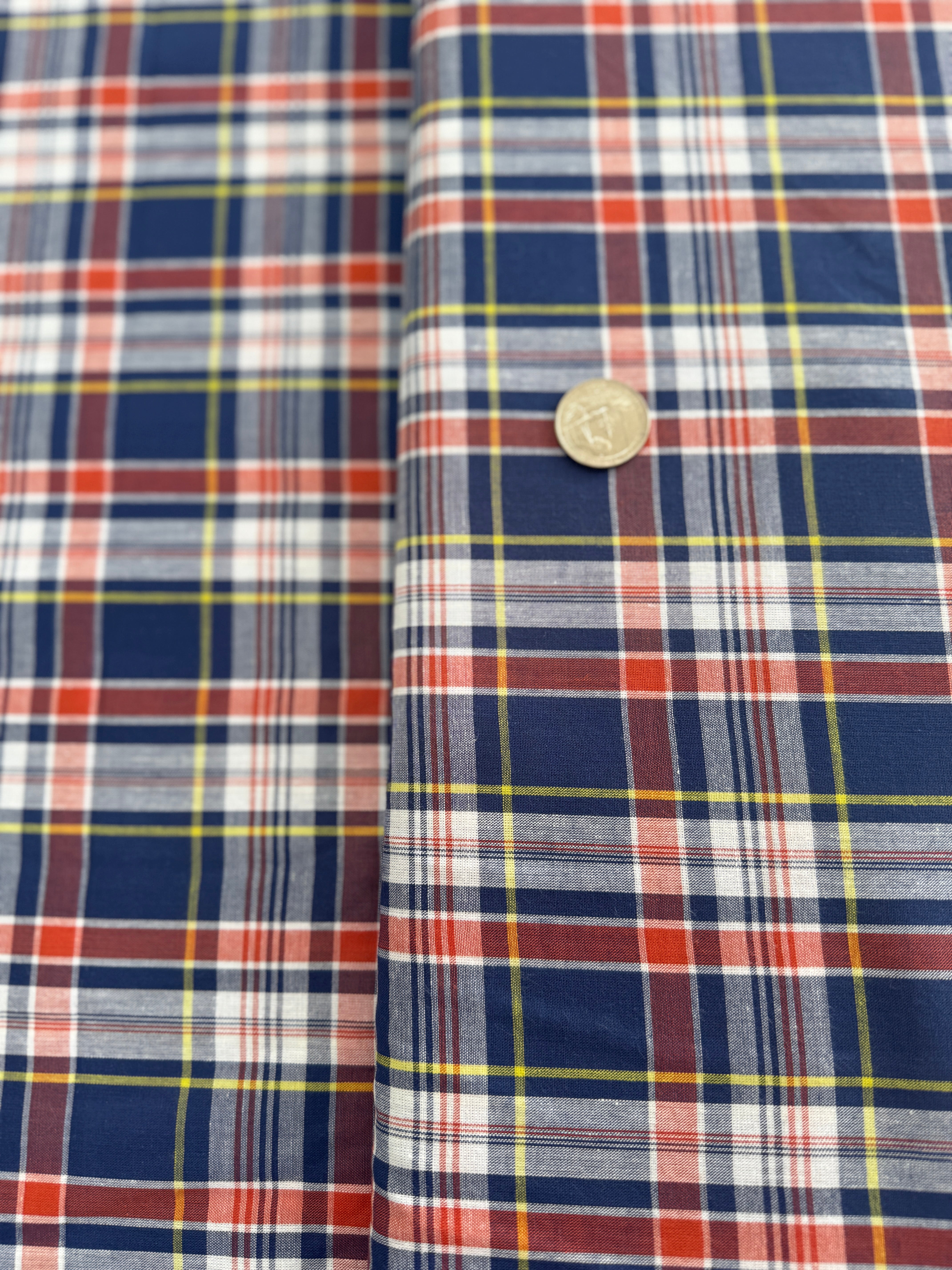 56" Width - Mad for Madras Plaid Yarn Dyed - Nautical Yardage