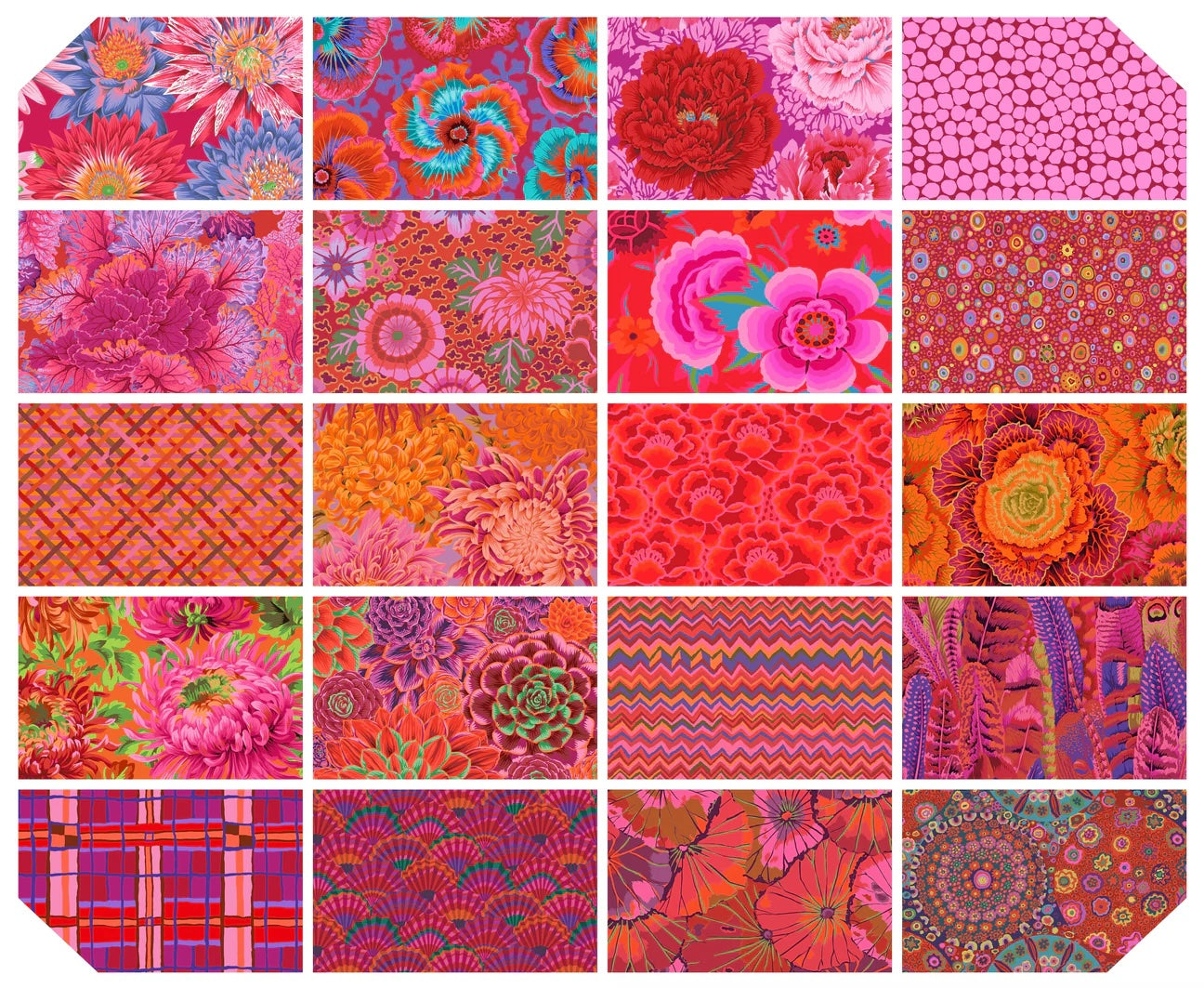 Kaffe Fassett Collective Classics Plus Ruby 5" Squares