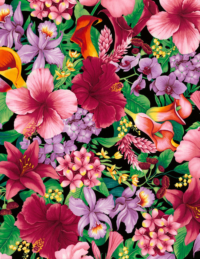 Tropical Vibes - Hummingbirds - Tropical Floral Yardage