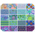 Kaffe Fassett Collective August 2025 Cool charm squares in vibrant floral and geometric designs.