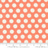 Sincerely Yours – Dots Coral fabric featuring crisp white polka dots on a vibrant coral background, 100% cotton by Sherri & Chelsi for Moda Fabrics