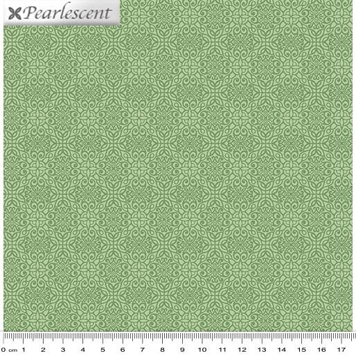 Miss Marguerite - Pearl Geo Medium Green Pearlescent Yardage