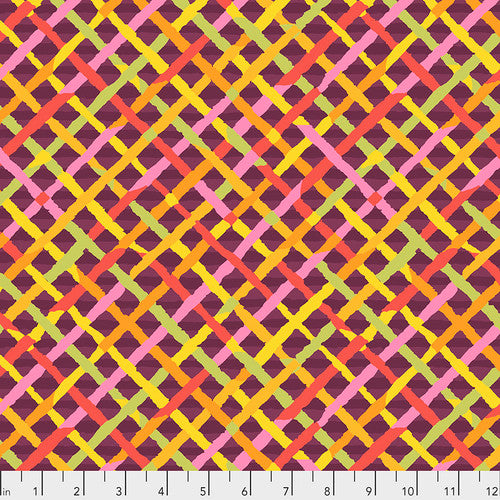 Mad Plaid Maroon fabric by Brandon Mably – Kaffe Fassett Collective Classics, 100% cotton wide quilt fabric