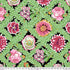 Kaffe Fassett Collective Vintage Flower Lattice Jewel fabric by Philip Jacobs for Free Spirit Fabrics featuring bold pink and green floral pattern on black background.