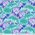 Vibrant turquoise floral cotton fabric by Philip Jacobs styled for quilting and apparel projects.