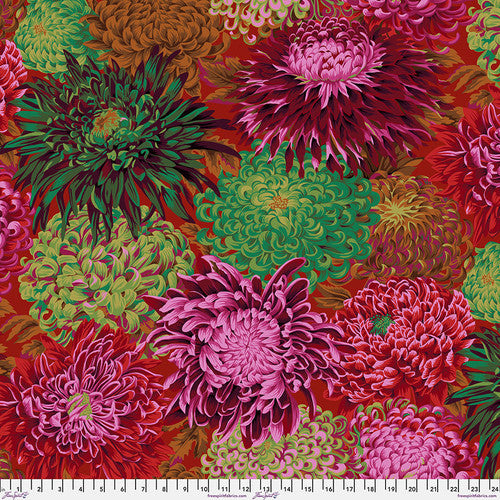 Kaffe Fassett Collective Classics - Japanese Chrysanthemum Scarlett Yardage