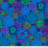 Kaffe Fassett Collective - Dancing Dahlias Blue Yardage