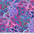 Kaffe Fassett Bold Leaves Blue cotton fabric with layered blue pink and purple botanical leaves.