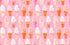 Best Day Ever Ice Cream Posy Metallic fabric by Melody Miller for Ruby Star Society and Moda Fabrics featuring colorful ice cream cones with metallic gold accents on a pink premium cotton background.