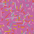 Washi Tape Heliotrope cotton canvas fabric by Ruby Star Society showing colorful strips on pink background.