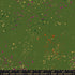 Ruby Star Society Speckled Splatter Paint Sarah Metallic cotton linen canvas featuring metallic gold, fuchsia, orange, and green speckles on an olive green background by Rashida Coleman-Hale for Moda Fabrics.