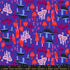 Hello Alice Mushroom Backlight cotton fabric with colorful mushrooms on vibrant purple background.