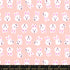 Hello Alice Rabbit Vintage Pink cotton fabric with white rabbits on soft pink background.