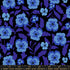 Blue floral fabric on black background by Sarah Watts Ruby Star Society