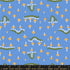 Caterpillar and mushroom fabric in Lindley blue by Ruby Star Society