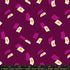 Purple background fabric with scattered orange heart playing cards