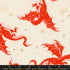 Fireglow Etched Dragons Dark Ruby Metallic quilting cotton featuring ruby red dragons with metallic gold stars and moons on an ivory background by Sarah Watts for Ruby Star Society and Moda Fabrics.