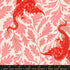 Fireglow Dragon Lair Dark Ruby Metallic quilting cotton featuring ruby red dragons with metallic gold botanical vines on a soft blush background by Sarah Watts for Ruby Star Society and Moda Fabrics.