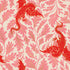 Fireglow Dragon Lair Dark Ruby Metallic cotton canvas featuring vibrant ruby red dragons, blush pink botanical foliage, and metallic gold accents by Sarah Watts for Ruby Star Society and Moda Fabrics.