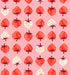Strawberry Retro Kitsch Balmy fabric by Kimberly Kight for Ruby Star Society and Moda Fabrics featuring red, blush, and cream strawberries on a soft pink premium cotton background.