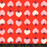 Strawberry Retro Kitsch Lollipop fabric by Kimberly Kight for Ruby Star Society and Moda Fabrics featuring blush pink and cream strawberries on a vibrant coral-red premium cotton background.