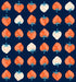 Modern strawberry print fabric with coral and cream strawberries on navy background by Kimberly Kight for Ruby Star Society