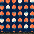 Modern strawberry print fabric with coral and cream strawberries on navy background by Kimberly Kight for Ruby Star Society