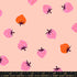 Strawberry Pale Peach fabric by Kimberly Kight for Ruby Star Society and Moda Fabrics featuring scattered coral and pink strawberries on a soft pale peach premium cotton background.