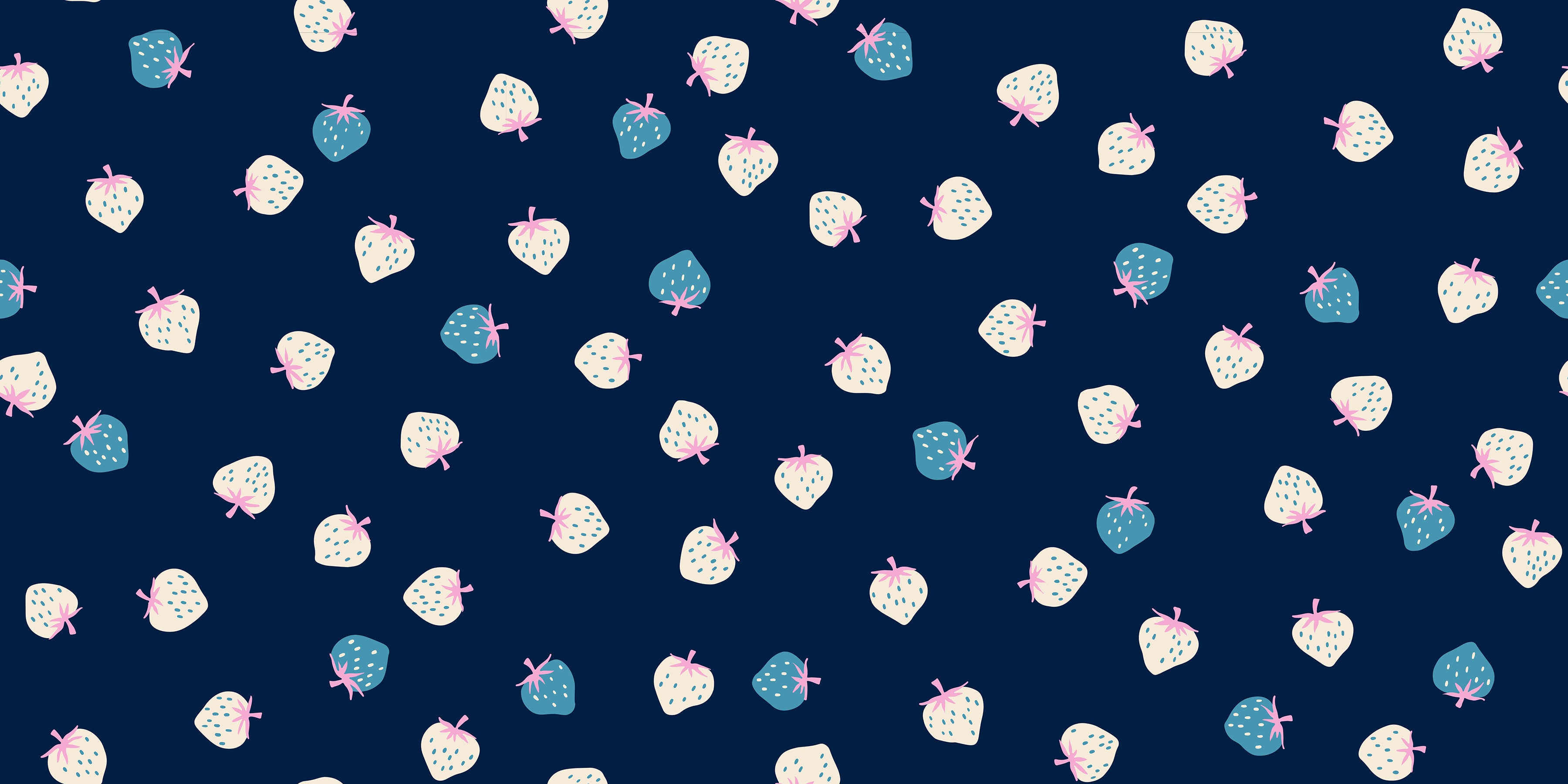 Strawberry navy cotton fabric Ruby Star Society Moda fruit print