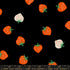 Strawberry Black fabric by Kimberly Kight for Ruby Star Society and Moda Fabrics featuring scattered coral-orange and cream strawberries on a classic black premium cotton background.